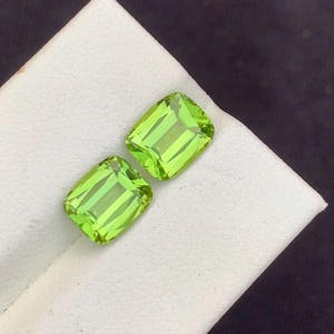 4.35 Carat Natural Peridot Pair – Matching Green Loose Gemstones | Precision Cut Peridot Pair | Eye Clean | Perfect for Earrings | Pakistan
