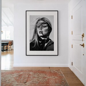 Brigitte Bardot Smoking Print, Vintage Hollywood Black and White Wall Art, Vintage Print, Photography Prints, Premium Quality Paper Poster image 3