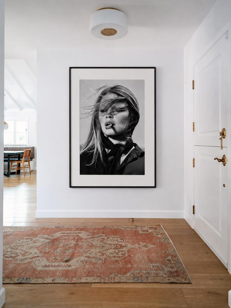 Brigitte Bardot Smoking Print, Vintage Hollywood Black and White Wall Art, Vintage Print, Photography Prints, Premium Quality Paper Poster image 3