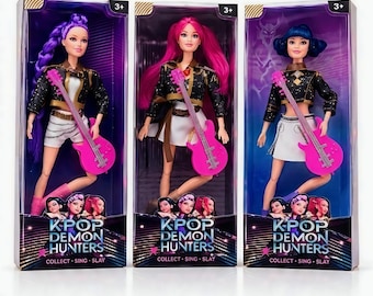 K-Pop Demon Hunters Dolls Set: Rumi, Mira, Zoey Anime Style Plush Toys