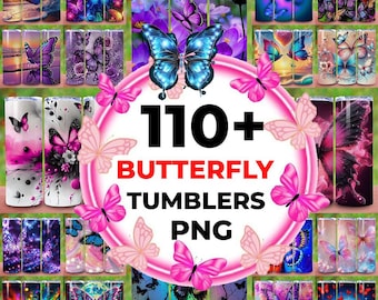 110+ Butterfly Tumbler Wrap PNG,Butterfly Tumbler Sublimation Wraps, Butterfly Floral 20oz Tumbler Wrap: Boho Flowers PNG (Digital Download)