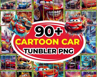 90+ Cars Tumbler Wraps png, 20oz Tumbler Designs, Digital McQueen Skinny Tumbler, Cars Cartoon Sublimation Lightning Car Wrap file.
