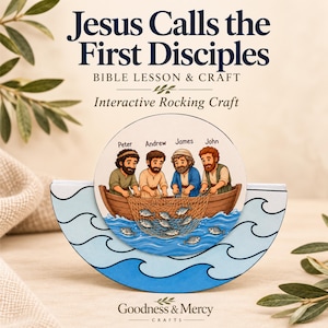 Jesus Calls His Disciples Rocking Craft, Printable Bible Craft for Sunday School