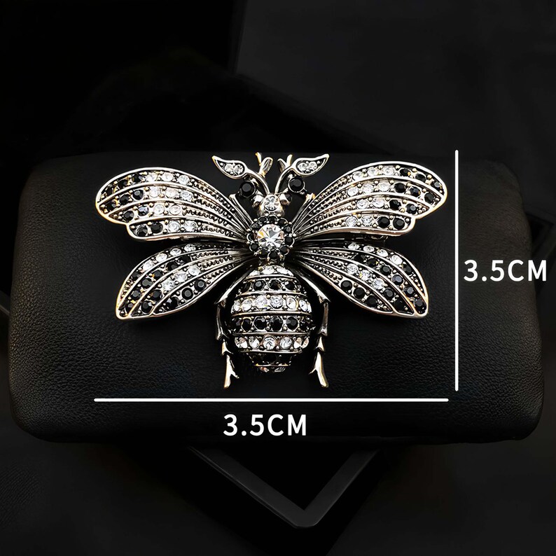 Vintage Queen Bee Brooch for Women, Luxury Rhinestone Bumblebee Pin ...