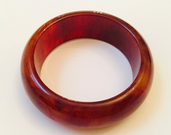 Bakelite Cherry Marble Bangle Bracelet- Tested - … - image 3
