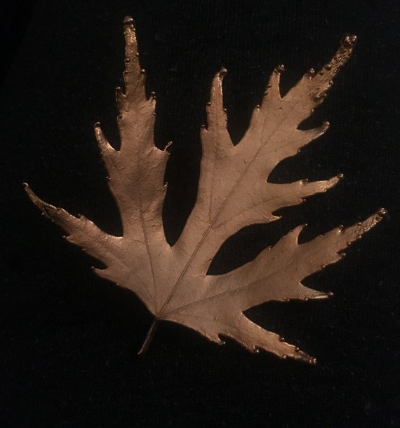 Gold Dipped Silver Maple Leaf Brooch: Realistic A… - image 1