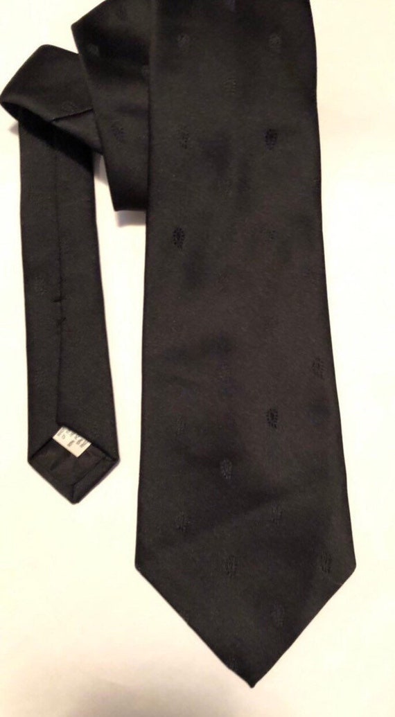 Lilly Dache 60s-70s Men's Black Silk Designer Neck