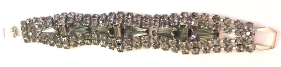 Light Pale Green Crystal Rhinestone Bracelet, 5 R… - image 3