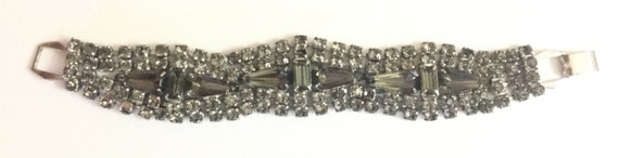Light Pale Green Crystal Rhinestone Bracelet, 5 R… - image 2