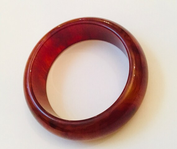 Bakelite Cherry Marble Bangle Bracelet- Tested - … - image 2