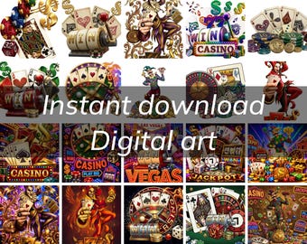 Casino King of Clubs, Poker Chips, Dollar Signs (Digital Art)
