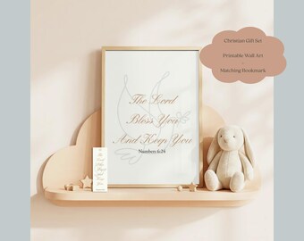 Bible Verse Bookmark Set Numbers 6:24 Printable Neutral Christian Wall Decor Dove Christian Scripture Minimalist Inspirational Bundle