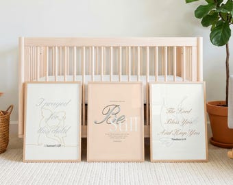 Neutrale Bibel Verse Kinderzimmer Drucke: Christliche Schrift Wandkunst (Digitaler Download)