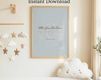 Kinderzimmer Schrift Druck: Mond Sterne Bibel Vers Wandkunst (Digitaler Download)