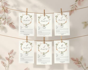 Christliche Baby-Meilensteinkarten Schrift Monatlicher Tracker Digitaler Download