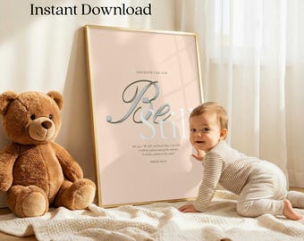 Christliche Kinderzimmer druckbare Psalm 46:10 Bibel Vers Wandkunst Digitaler Download