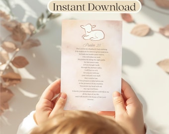 Psalm 23 Druck Neutral Lamm Bibel Studienhilfe Glaubensbasierte Wandkunst Digitaler Download