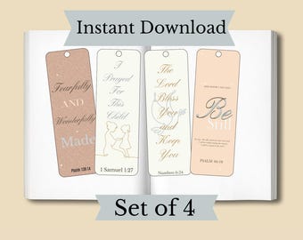 Christliche Schrift Lesezeichen Set: Minimalistische Bibel Vers Wortkunst (Digitaler Download)