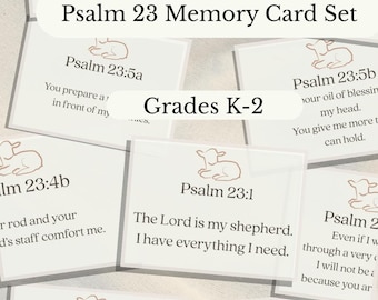 Psalm 23-Karten Alter 5 bis 7 Schrift-Memory-Vers für Kinder Homeschool Einheitsstudie Einfaches Lesen Bibel-Vers ICB devotional Hauptstudie