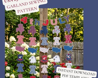USA 250th Anniversary Garland Pattern Bundle, 40+ Designs