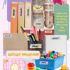 Whimsy Organization Labels- DIGITAL DOWNLOAD
