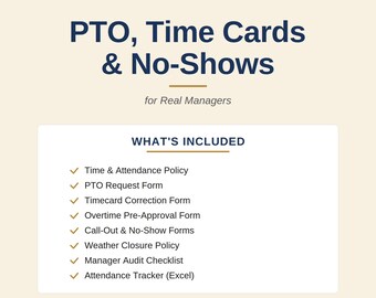 Time & Attendance Policy Forms Bundle (Word, Excel, Google Docs)