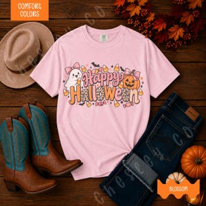 Happy Halloween Shirt | Cute Halloween Tee | Ghost Pumpkin Shirt | Candy Corn Shirt | Spooky Season Tee | Halloween Gift for Her | Fall Look