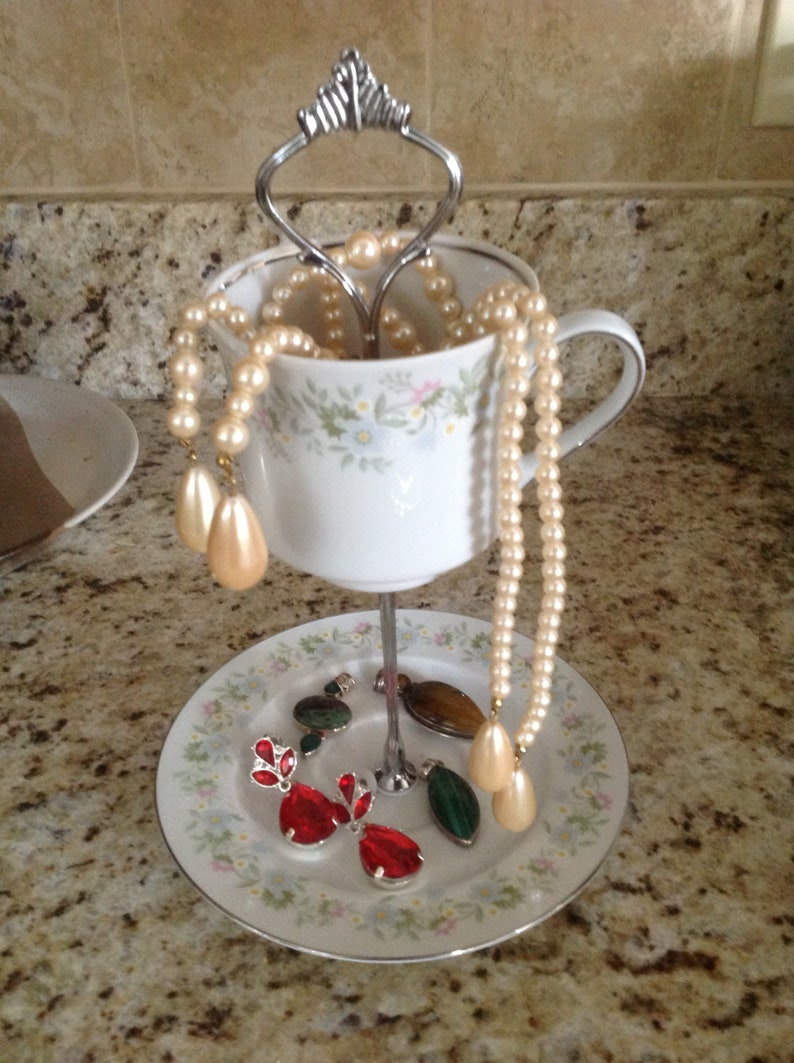 2 Tier Teacup Stand Jewelry Holder Cup & Saucer Haviland Etsy