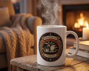 Doing Nothing Club Mug | Cozy Cottagecore Ceramic Coffee Cup (11, 15, 20 oz)