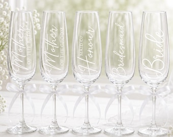 Wedding Bridal Party Champagne Glasses Template | Cricut SVG | Fully Editable and Customizable | Instant Download!