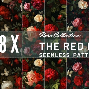 Benjamin Atlas Design | Seemless Patterns | Red Roses Set 2 | Digital Abstract Patterns | Digital Prints