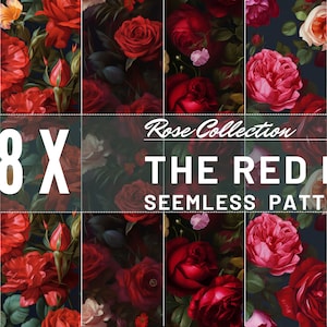 Benjamin Atlas Design | Seemless Patterns | Red Roses Set 1 | Digital Abstract Patterns | Digital Prints