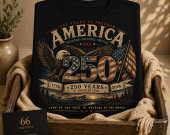 America 250 Eagle Flag T-Shirt | Vintage USA Patriotic Graphic Tee