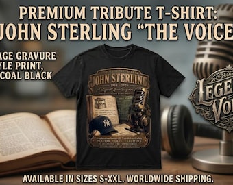 John Sterling Tribute Shirt | Vintage Baseball Broadcaster Tee | Retro Sports Voice Memorial Graphic