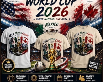 2026 World Cup USA Mexico Canada Soccer Fan T-Shirt