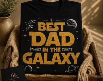 Camiseta "El mejor papá de la galaxia" / Camiseta galáctica para el Día del Padre / Regalo para papá inspirado en la ciencia ficción / Camiseta con estampado espacial retro