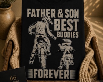 Camiseta de motocross para padre e hijo / Regalo del Día del Padre para papá / Camiseta gráfica para papá motero / Mejores amigos para siempre