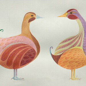 Duck Painting Original and duck original watercolour and duck picture unframed and colourful duck art and duck wall art and bird painting