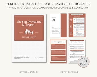 Family Recovery Workbook PDF | Trust Repair and Communication Worksheets | Therapist Created Addiction Recovery Tool for Families & Couples