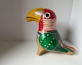 1980s Mexican Pottery Toucan Bank