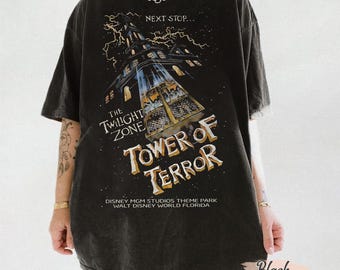 Retro Disney Tower Of Terror PNG, Twilight Zone Hollywood Studios Digital Download, Disney Rides WDW Family Vacation Trip Printable Design