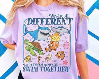 Finding Nemo Characters School Swim Together PNG (Digital Download)