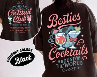 Two-sided Disney Besties Cocktail Clubs Drink Around The World Png, Disney Epcot Drink Tour Png, Disney Family Matching Trip 2026 Png