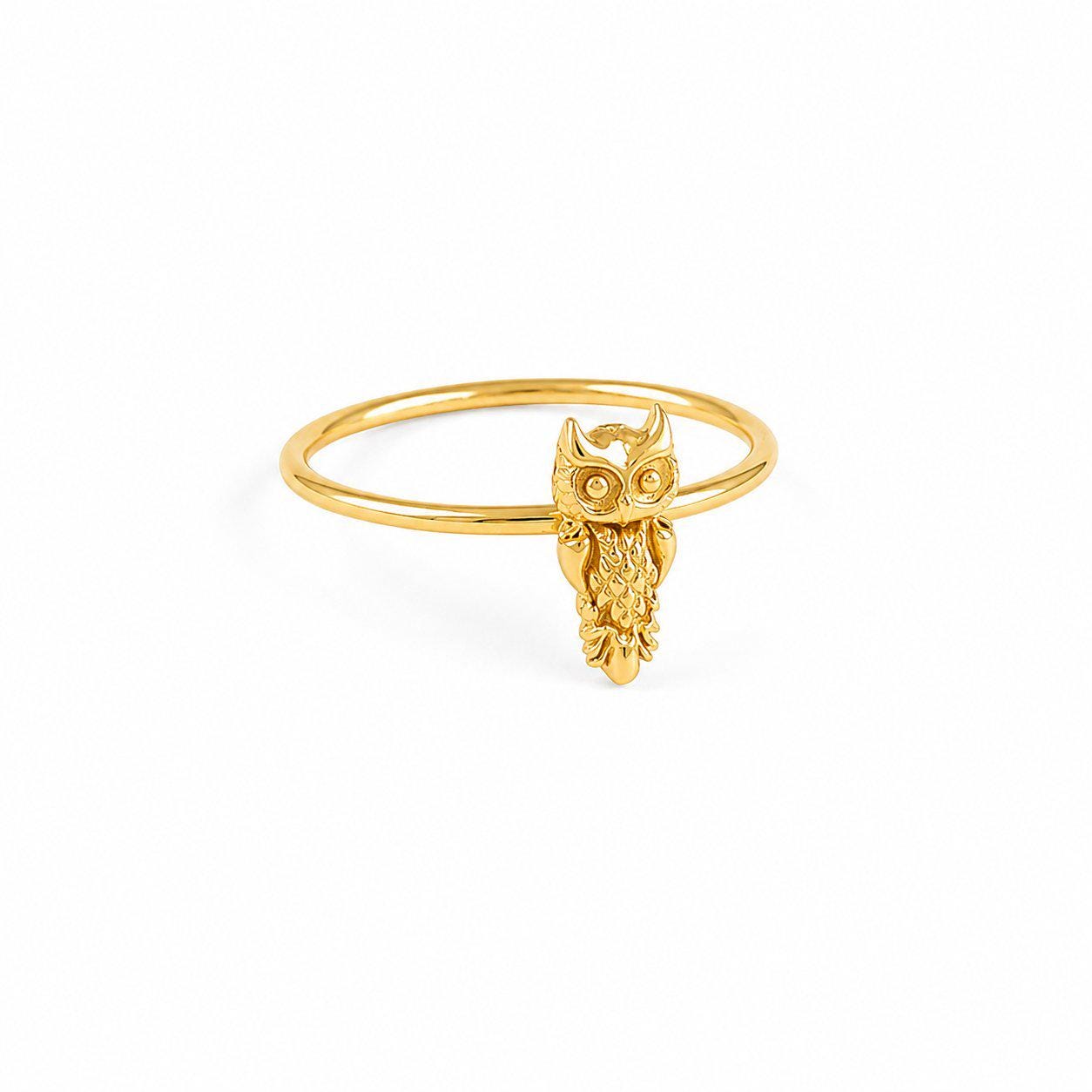 Owl Ring 925 Sterling Silver, Minimalist Animal Ring, Dainty Owl Jewelry, Stackable Nature Bird of W