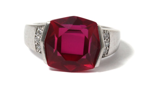 Ruby silver ring