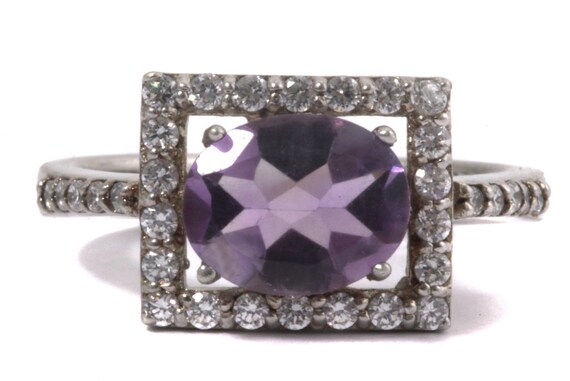Amethyst silver ring