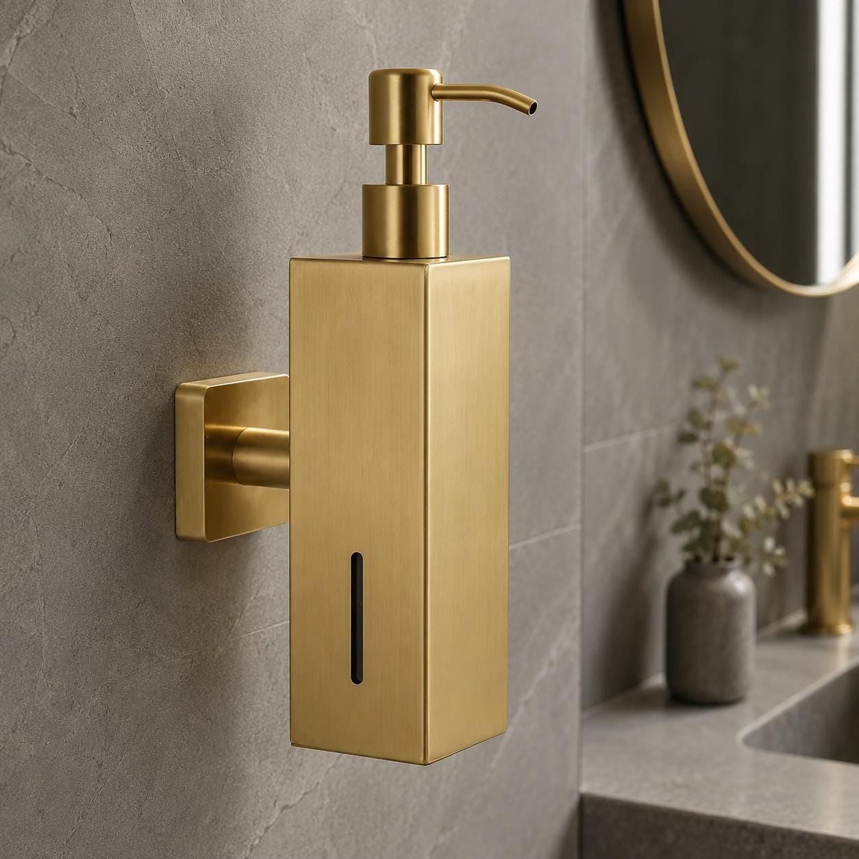 Wall Mounted Soap Dispenser Stainless Steel Luxury Brushed Gold Matte…