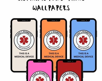 Fondo de pantalla para teléfono con diabetes tipo 1, pantalla de bloqueo para padres con diabetes tipo 1, descarga digital sobre diabetes