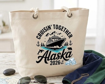 Alaska Cruise 2026 Tote Bag, Custom Cruise Vacation Bag, Travel Gift Bag, Personalized Bag
