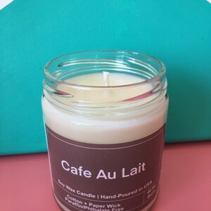 Coffee soy candle  cotton wick, 40hr burn time, Natural Scented phthalates free